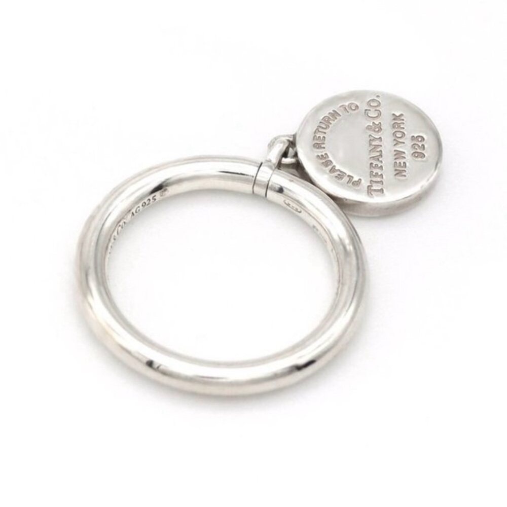 Tiffany & Co. Sterling Silver Round Charm Ring - Silver